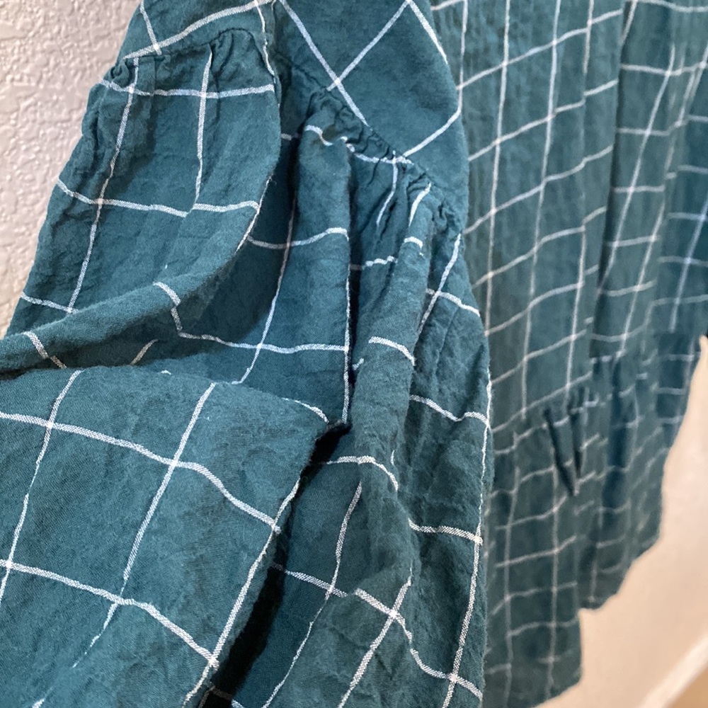 A new day puff sleeve window pane top M - Picture 3 of 7